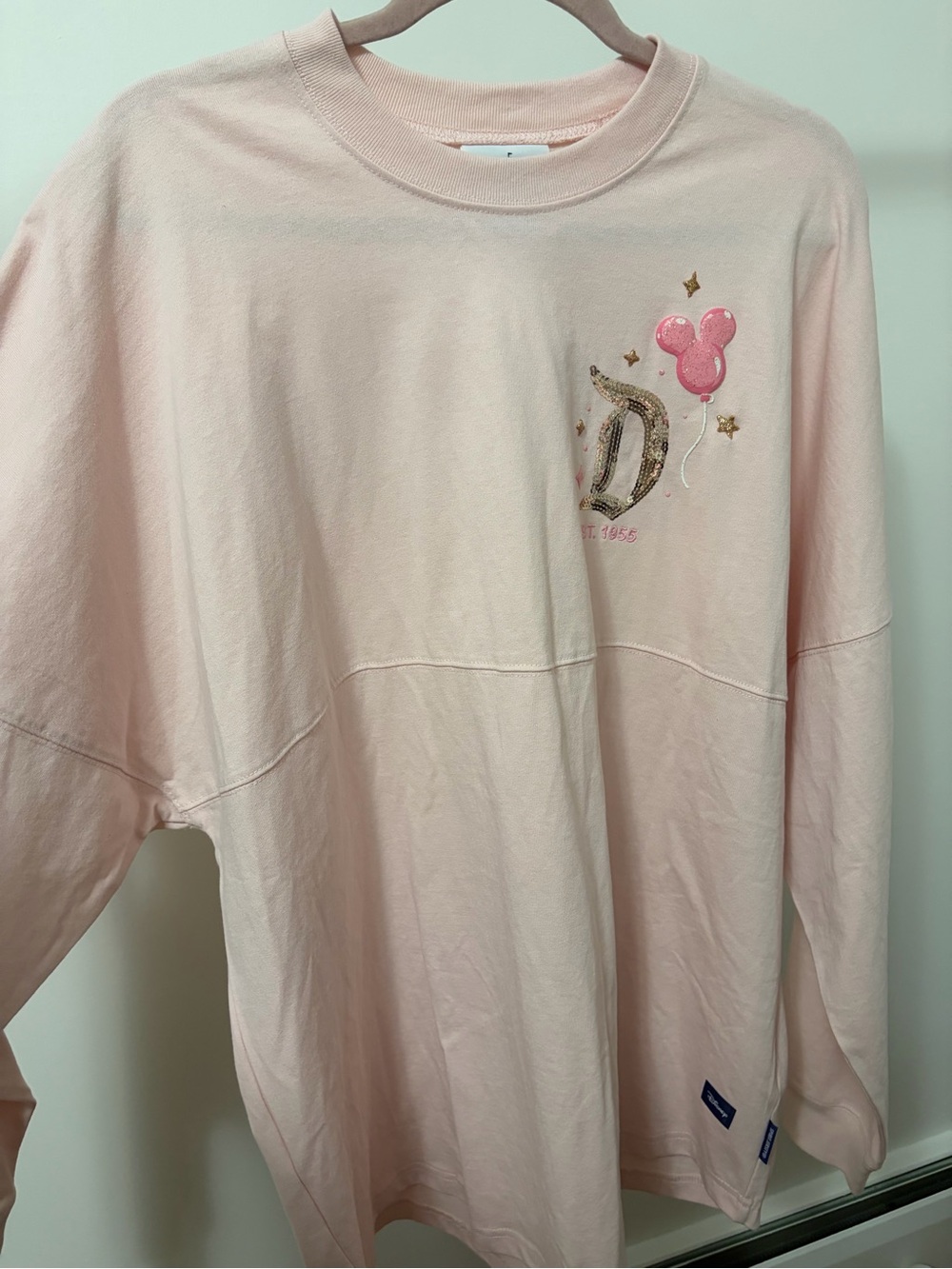 Disney Light Pink Long-Sleeve Tee with Balloon Graphic